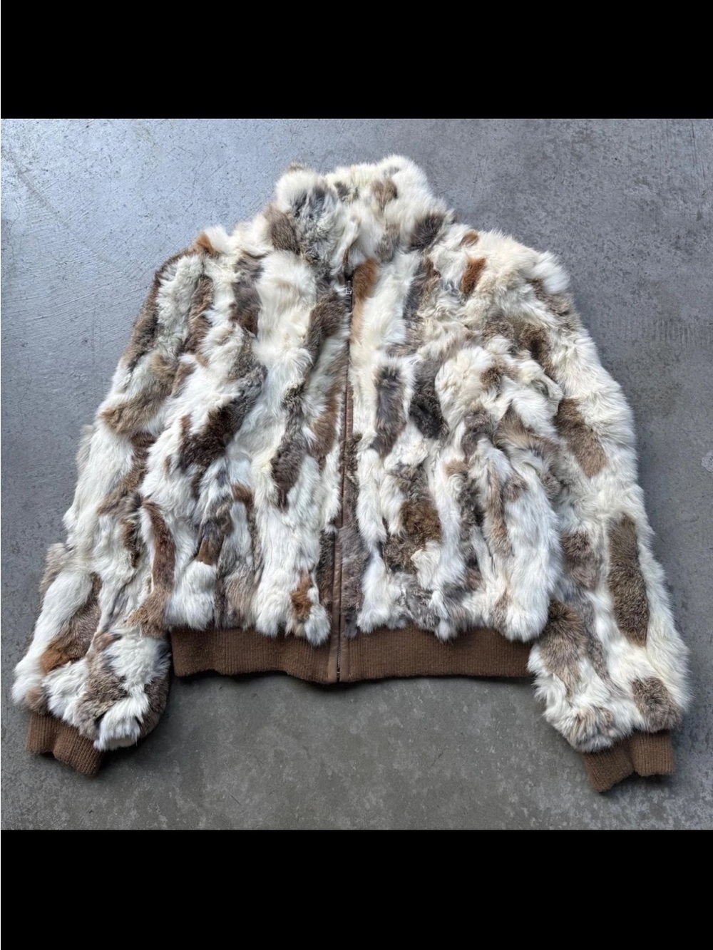 Vintage Wilsons Leather Maxima 100% Genuine Rabbit Fur Y2K Bomber Jacket medium